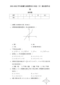 2021-2022学年新疆巴音郭楞州八年级(下)期末数学试卷(Word解析版)