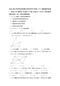 河北省唐山市乐亭县2021-2022学年八年级下学期期末数学试卷(word版含答案)