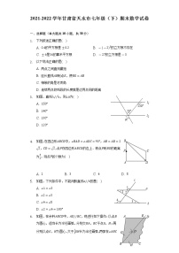 2021-2022学年甘肃省天水市七年级（下）期末数学试卷-（Word解析版）