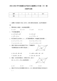 2021-2022学年新疆克拉玛依市白碱滩区八年级（下）期末数学试卷（Word解析版）