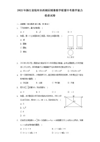 2022年浙江省杭州市西湖区精准教学联盟中考数学能力检查试卷（Word解析版）