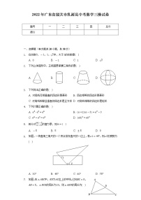 2022年广东省韶关市乳源县中考数学三模试卷（Word解析版）