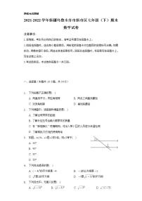 新疆乌鲁木齐市新市区2021-2022学年七年级下学期期末数学试卷