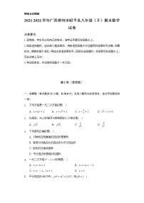 2021-2022学年广西贺州市昭平县八年级（下）期末数学试卷（Word解析版）