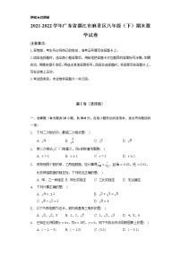 2021-2022学年广东省湛江市麻章区八年级（下）期末数学试卷（Word解析版）