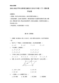 2021-2022学年吉林省白城市大安市八年级（下）期末数学试卷（Word解析版）