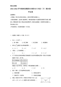 2021-2022学年湖南省衡阳市耒阳市八年级（下）期末数学试卷（Word解析版）