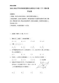 2021-2022学年河南省洛阳市宜阳县八年级（下）期末数学试卷（Word解析版）