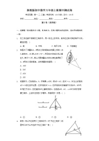 浙教版初中数学八年级上册期中测试卷（较易）（含答案解析）