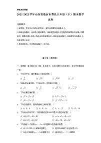 2021-2022学年山东省临沂市费县八年级（下）期末数学试卷（Word解析版）