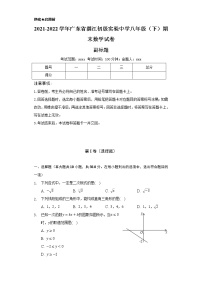 2021-2022学年广东省湛江初级实验中学八年级（下）期末数学试卷（Word解析版）