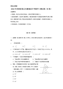 2022年河南省商丘市虞城县中考数学三模试卷（B卷）（Word解析版）