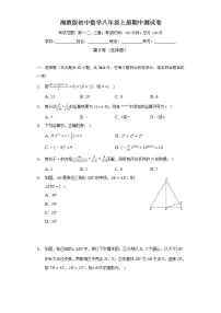 湘教版初中数学八年级上册期中测试卷(标准难度)(含答案解析)