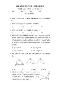 湘教版初中数学八年级上册期末测试卷（标准难度）（含答案解析）