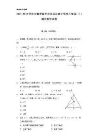 2021-2022学年安徽省滁州市定远县育才学校八年级（下）期末数学试卷（Word解析版）