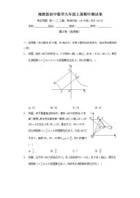 湘教版初中数学九年级上册期中测试卷（困难）（含答案解析）