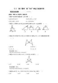 人教版八年级上册12.2 三角形全等的判定第2课时课时作业