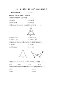 初中人教版12.2 三角形全等的判定第1课时课堂检测