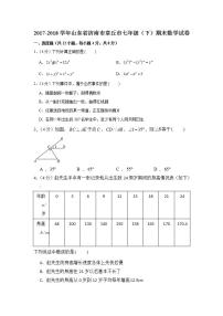 2017-2018学年山东省济南市章丘市七年级（下）期末数学试卷