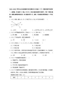 山东省德州市乐陵市2021-2022学年下学期七年级期末考试数学试题(word版含答案)