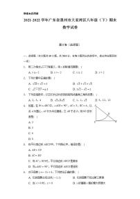 2021-2022学年广东省惠州市大亚湾区八年级（下）期末数学试卷（Word解析版）