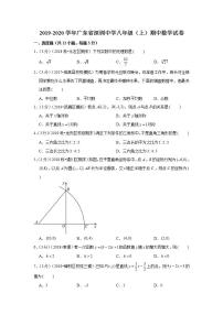 2019-2020学年广东省深圳中学八年级（上）期中数学试卷