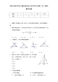 2021-2022学年上海市闵行区七宝中学七年级（下）期中数学试卷（Word解析版）