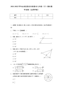 2021-2022学年山东省泰安市新泰市七年级（下）期末数学试卷（五四学制）（Word解析版）