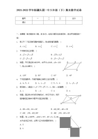 2021-2022学年新疆兵团一中八年级（下）期末数学试卷（Word解析版）