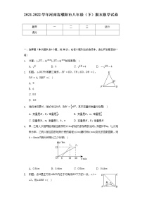 2021-2022学年河南省濮阳市八年级（下）期末数学试卷（Word解析版）