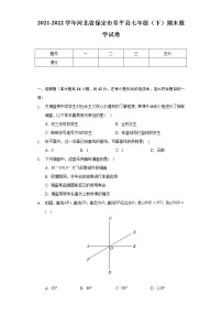 2021-2022学年河北省保定市阜平县七年级（下）期末数学试卷（Word解析版）