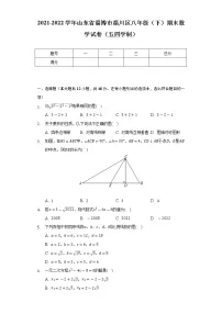 2021-2022学年山东省淄博市淄川区八年级(下)期末数学试卷(五四学制)-(Word解析版)