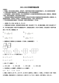 2022年浙江省富阳市新登镇中学共同体达标名校中考数学押题试卷含解析