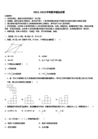 2022年浙江省衢州市菁才中学中考数学模拟试题含解析