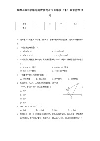 2021-2022学年河南省驻马店市七年级（下）期末数学试卷（Word解析版）