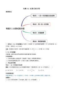 人教版七年级上册3.1.1 一元一次方程精品复习练习题