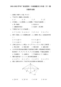 2021-2022学年广东省惠州一中南湖校区八年级（下）期末数学试卷（Word解析版）