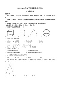 河南省平顶山市郏县2021-2022学年八年级下学期期末数学试题(含答案)