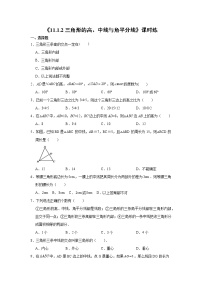 初中数学第十一章 三角形11.1 与三角形有关的线段11.1.2 三角形的高、中线与角平分线同步达标检测题