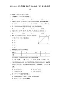 2021-2022学年安徽省安庆四中八年级（下）期末数学试卷（Word解析版）