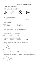 八年级（上）期末数学试卷.