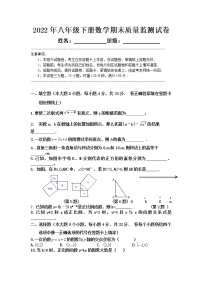 湖南省湘西州永顺县2021-2022学年八年级下学期期末教学质量检测数学试题(word版含答案)