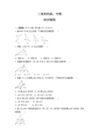 人教版11.1.2 三角形的高、中线与角平分线同步训练题