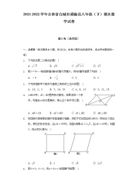 2021-2022学年吉林省白城市通榆县八年级（下）期末数学试卷（Word解析版）