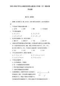 2021-2022学年云南省红河州元阳县八年级（下）期末数学试卷（Word解析版）