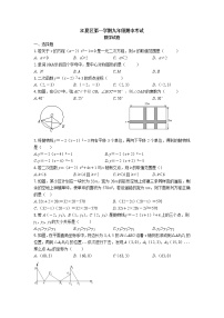 九年级上册数学人教版·湖北省武汉市江夏区期中试卷附答案