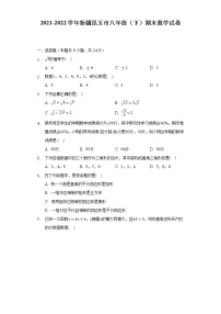 2021-2022学年新疆昆玉市八年级（下）期末数学试卷（Word解析版）