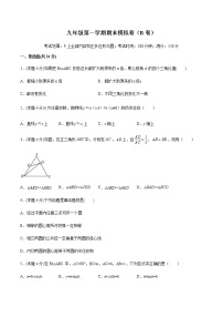 九年级第一学期期末模拟卷（B卷）含圆- 2022-2023学年九年级数学上册 精讲精练（沪教版）