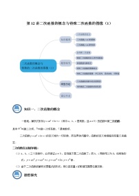 第12讲 二次函数的概念与特殊二次函数的图像（1）- 2022-2023学年九年级数学上册 精讲精练（沪教版）