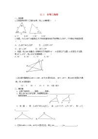 人教版八年级上册12.1 全等三角形巩固练习